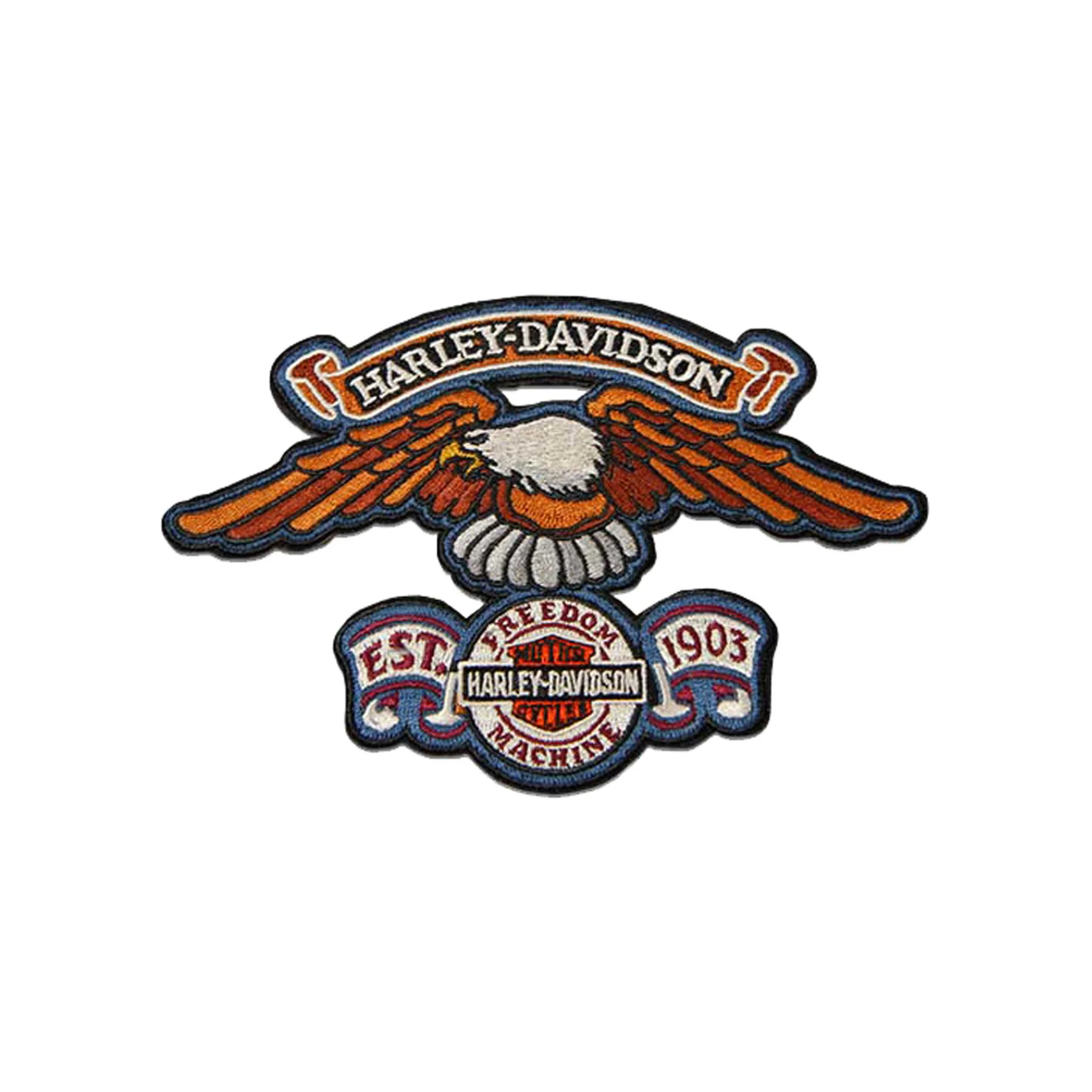 Harley-Davidson® 6 inch Embroidered Eagle Freedom Machine Emblem Sew-On Patch