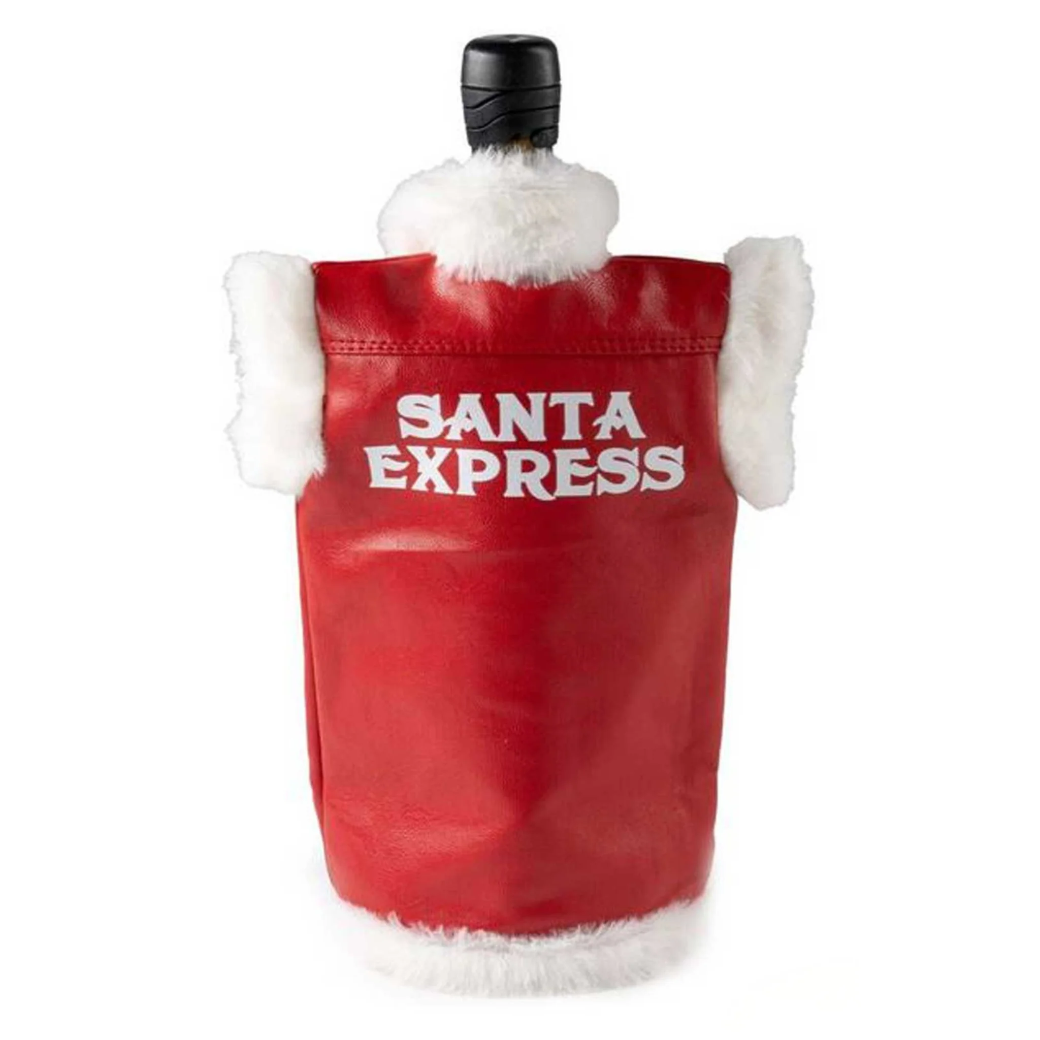 Harley-Davidson® Biker Santa Fur Trim Vest Insulated Wine Bottle Cooler - Red - Image 3