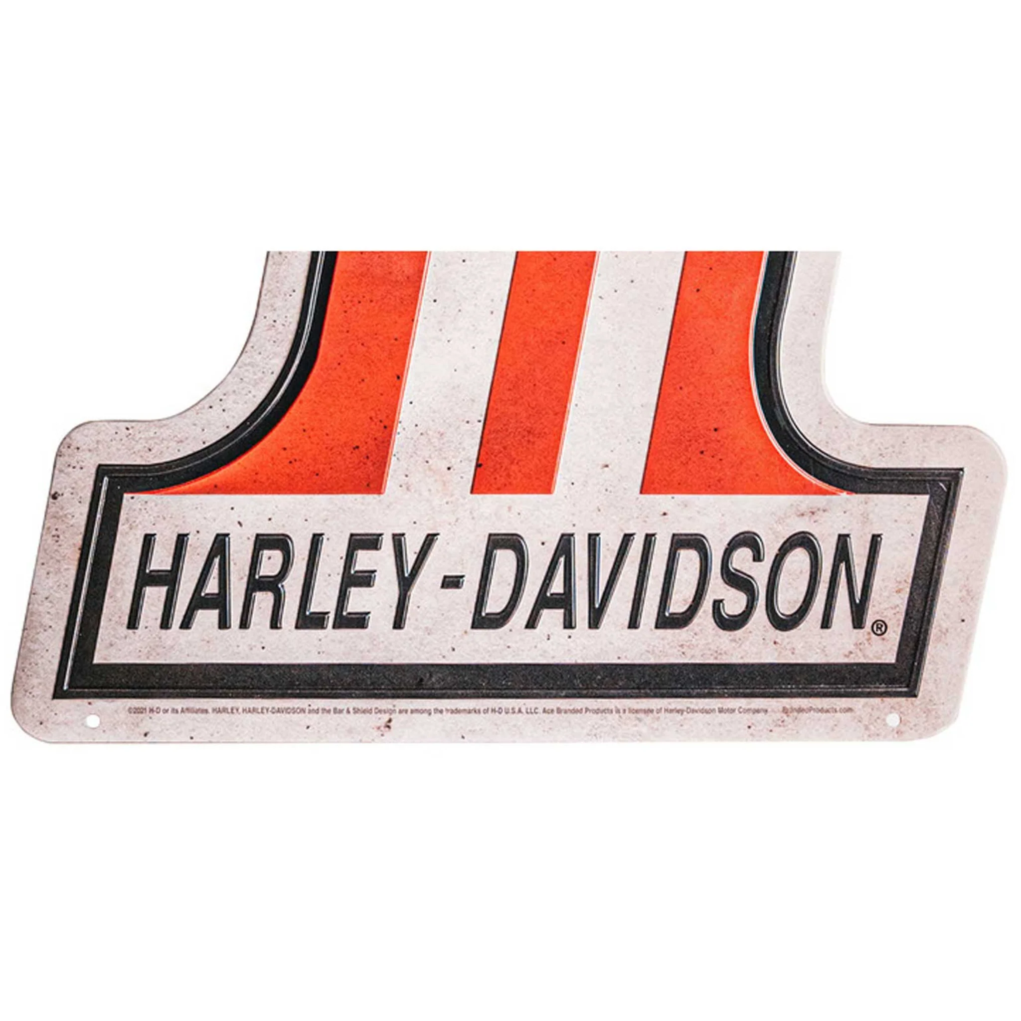 Harley-Davidson® Distressed Tin Sign, Embossed #1 RWB Logo - Image 2