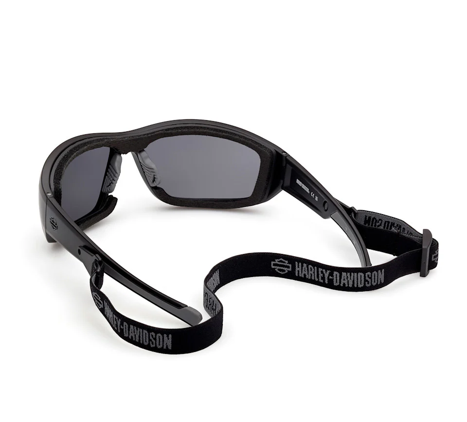 Harley-Davidson® Men's Blaze Ace 2.0 Sunglasses w/ Headstrap - Matte Black Frames - Silver Mirror Lens - Image 3