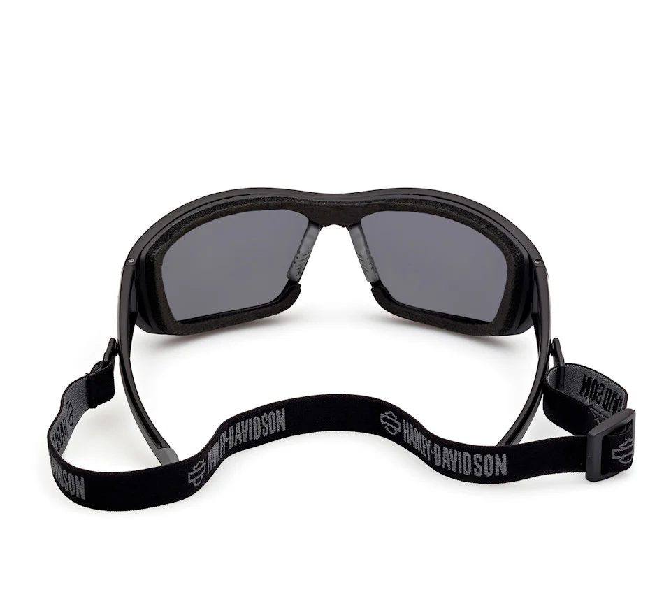 Harley-Davidson® Men's Blaze Ace 2.0 Sunglasses w/ Headstrap - Matte Black Frames - Silver Mirror Lens - Image 4