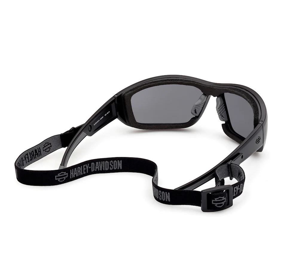 Harley-Davidson® Men's Blaze Ace 2.0 Sunglasses w/ Headstrap - Matte Black Frames - Silver Mirror Lens - Image 5