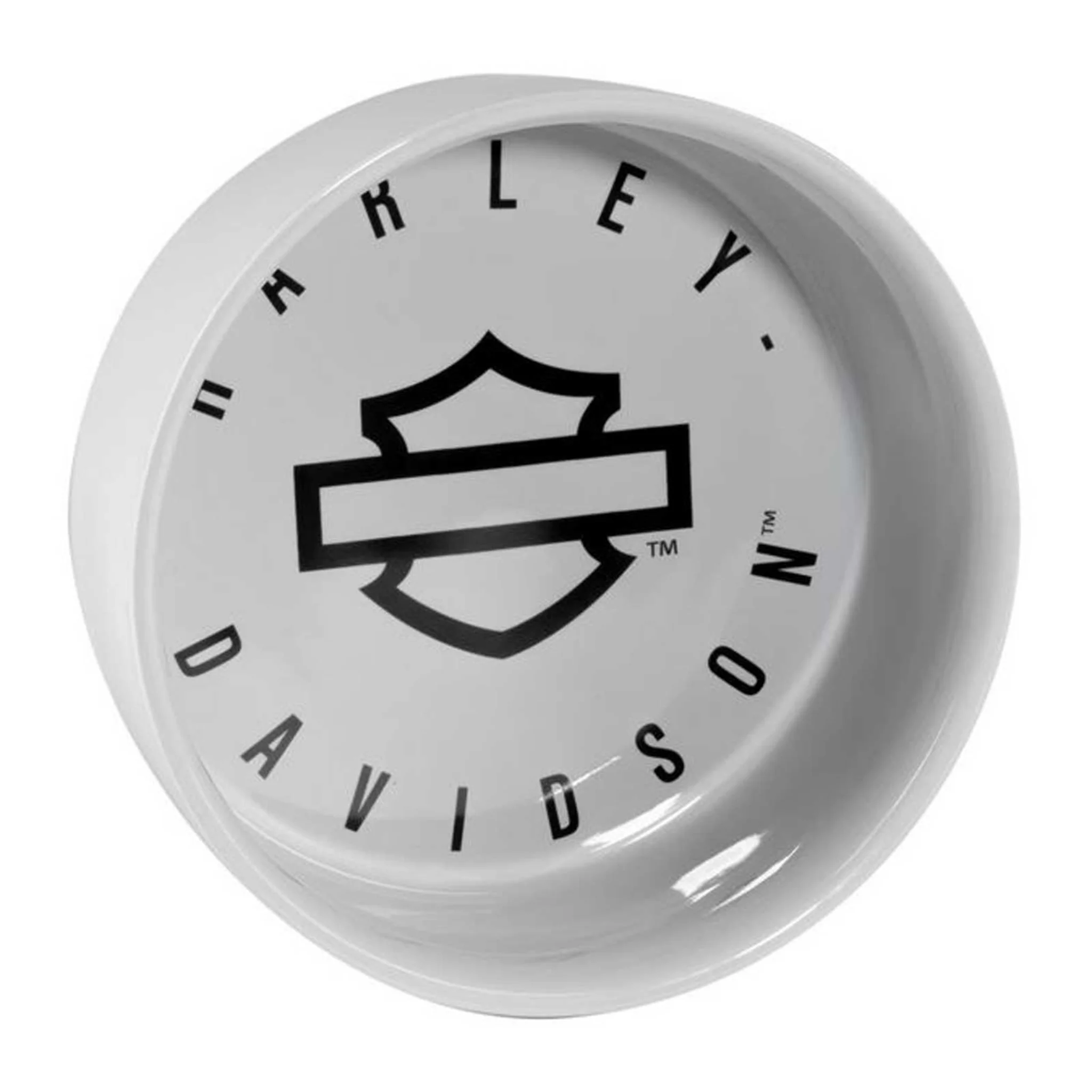 Harley-Davidson® Sculpted Open Bar & Shield Logo Ceramic Pet Bowl - White - Image 2