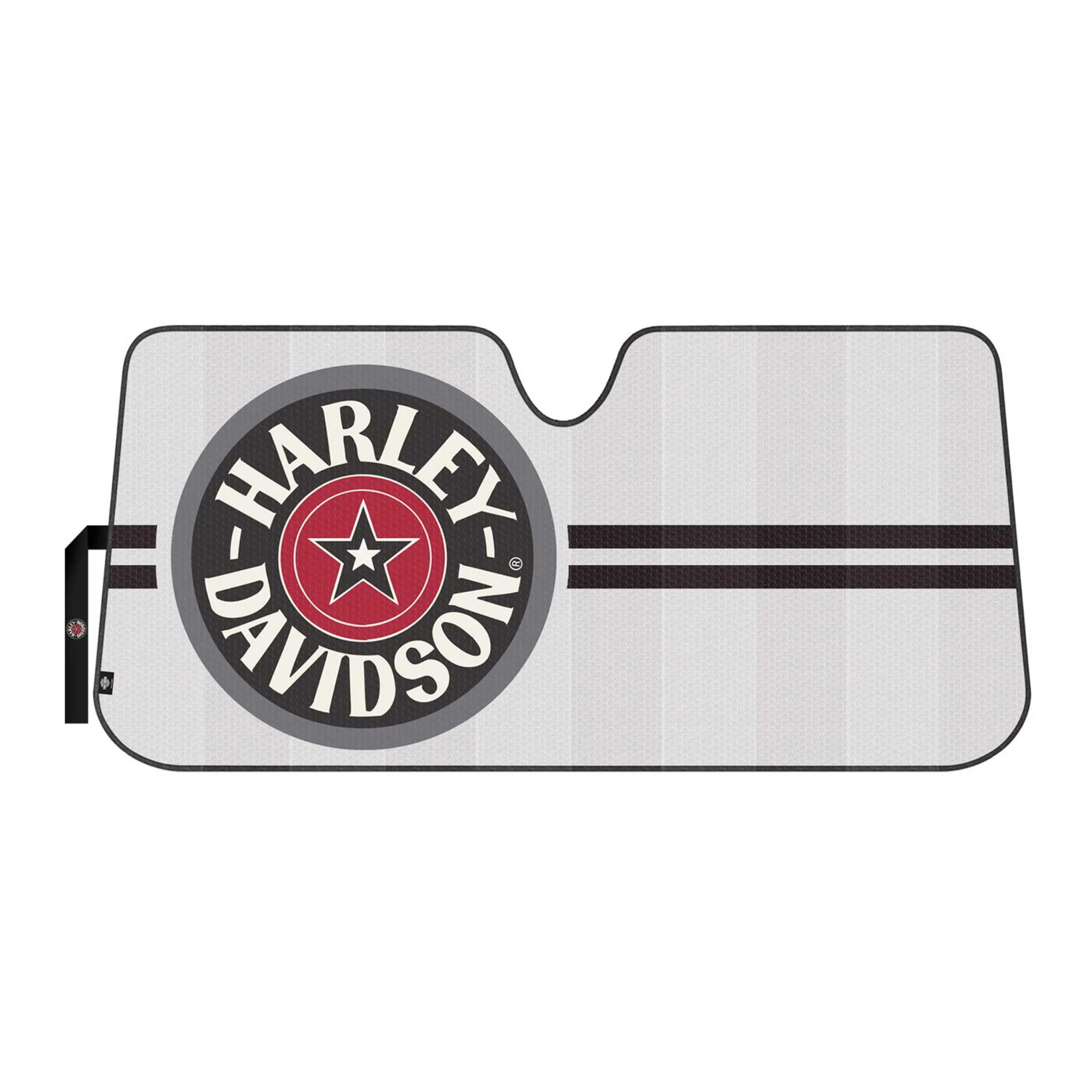 Harley-Davidson® Universal Accordion Auto Sunshade - Star Circle Logo- Matte White